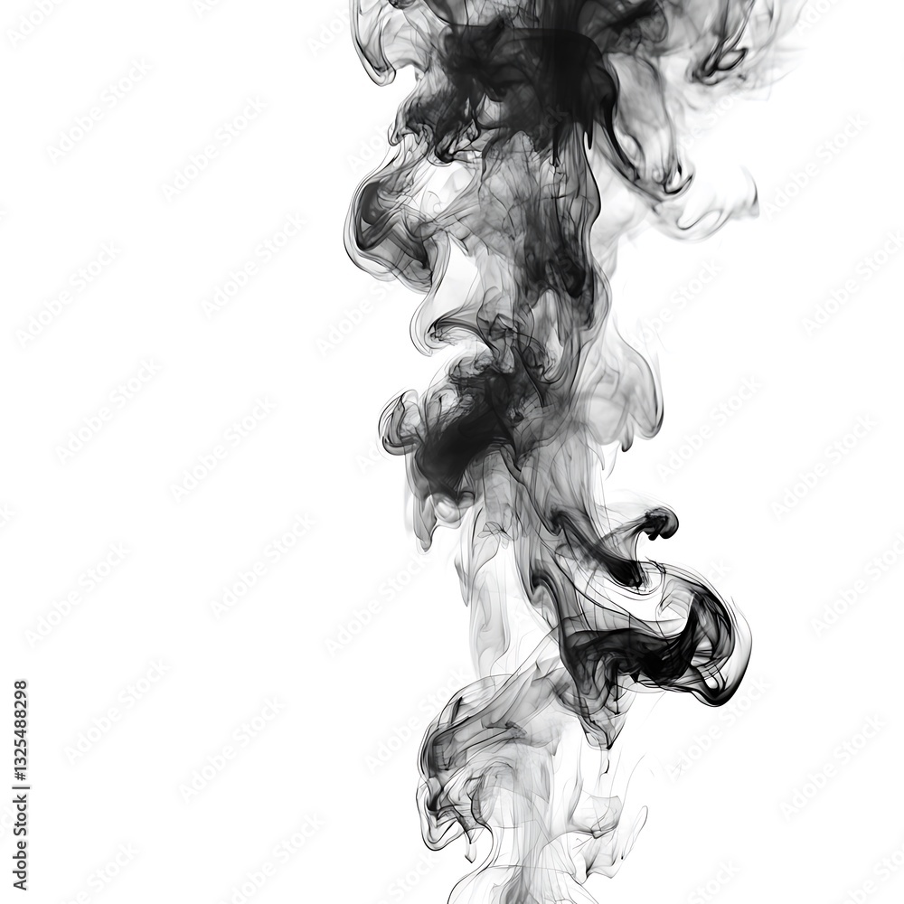 Fototapeta premium A detailed artistic image displaying black smoke on white background