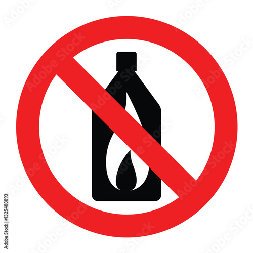 No Flammable Liquids Allowed Sign.