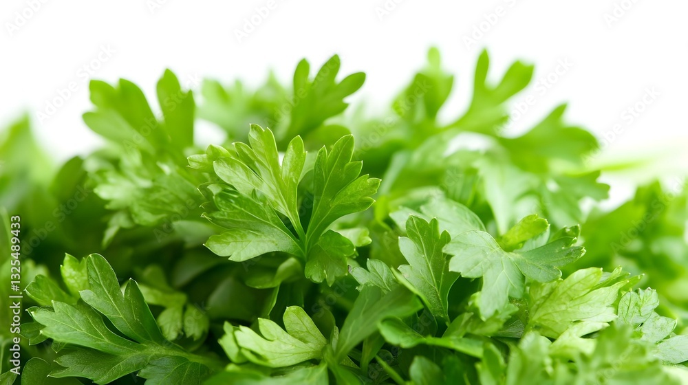 Close up of parsley against white background Close up of parsley against white background