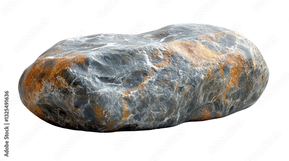 The Earth's Embrace: A single, weathered stone, revealing the ancient artistry of nature, resting calmly. The Earth's Embrace: A single, weathered stone, revealing the ancient artistry of nature, resting calmly.