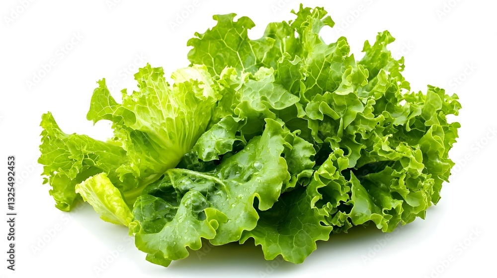 Lettuce Salad Leaves Isolated on White Lettuce Salad Leaves Isolated on White