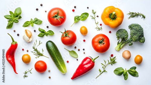 Wallpaper Mural top view of colorful assorted fresh vegetables Torontodigital.ca