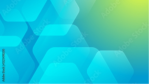 modern soft blue and green gradient hexagon background vector illustration, perfect for digital banner, business presentation, and social media design