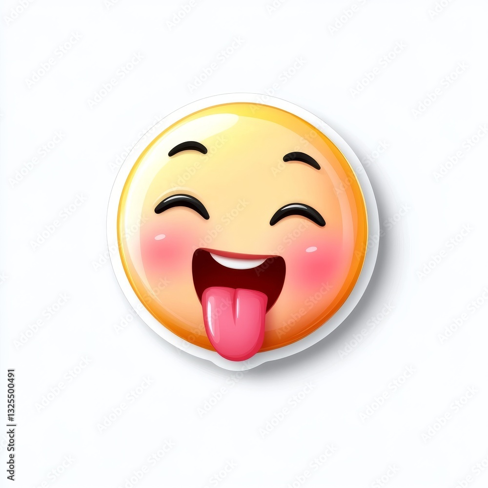 Fototapeta premium Cartoon emoticon with a funny expression