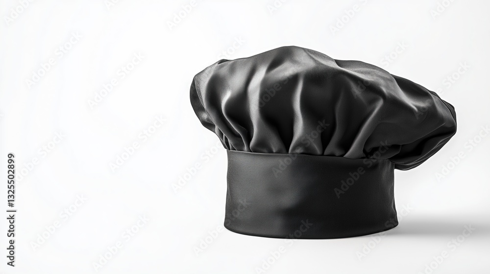 Black chef's hat on a white background, isolated Black chef's hat on a white background, isolated