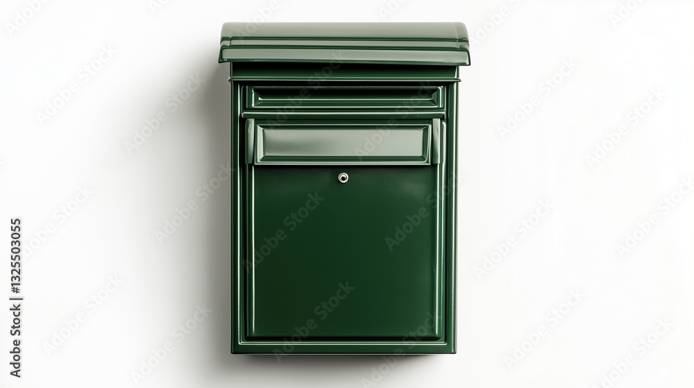 Green mailbox on a white background, isolated Green mailbox on a white background, isolated