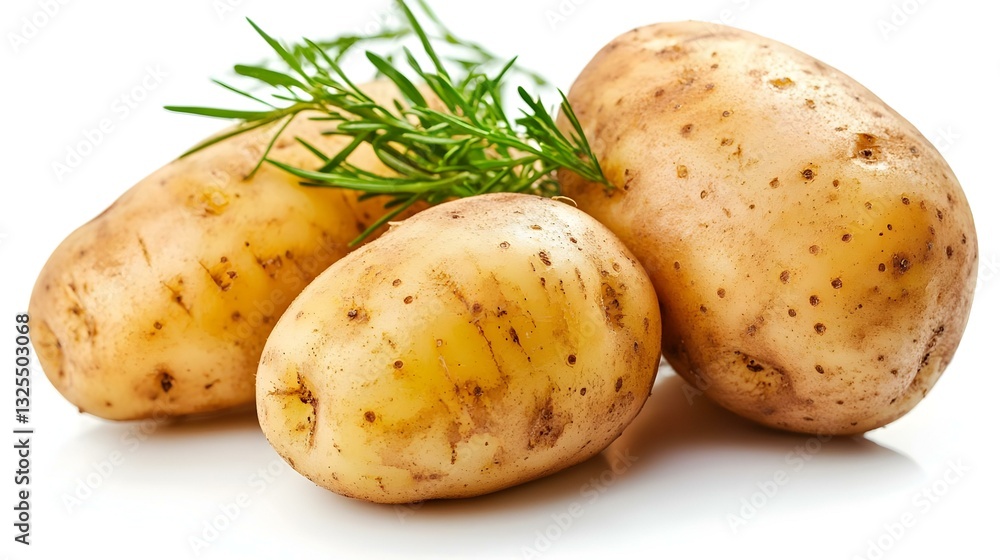 A bio russet potato isolated white background A bio russet potato isolated white background