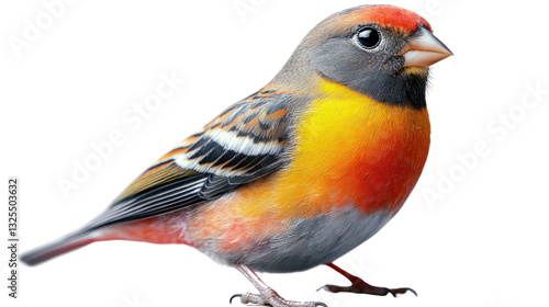 Colorful Finch Portrait: Captivating view of a finch in striking detail, featuring a spectrum of vibrant colors, and demonstrating the exquisiteness of avian plumage.