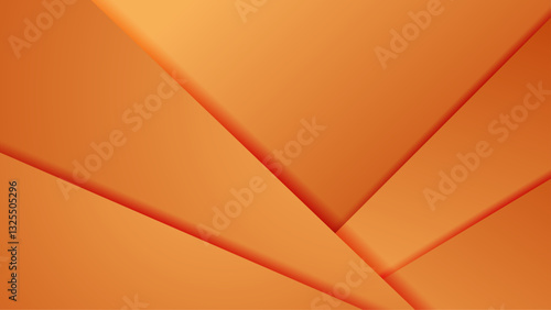 abstract orange gradient geometric background with shadow vector illustration