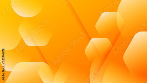 abstract orange hexagonal geometric background vector illustration, for presentation design, wallpaper, or website background