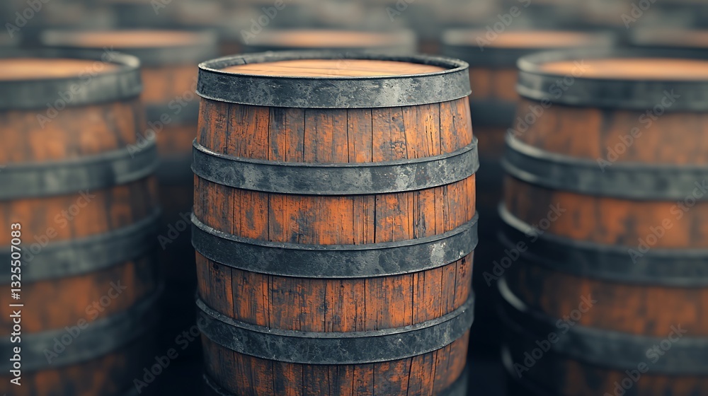 A close-up of wooden barrels stacked closely together, showcasing texture and craftsmanship. A close-up of wooden barrels stacked closely together, showcasing texture and craftsmanship.