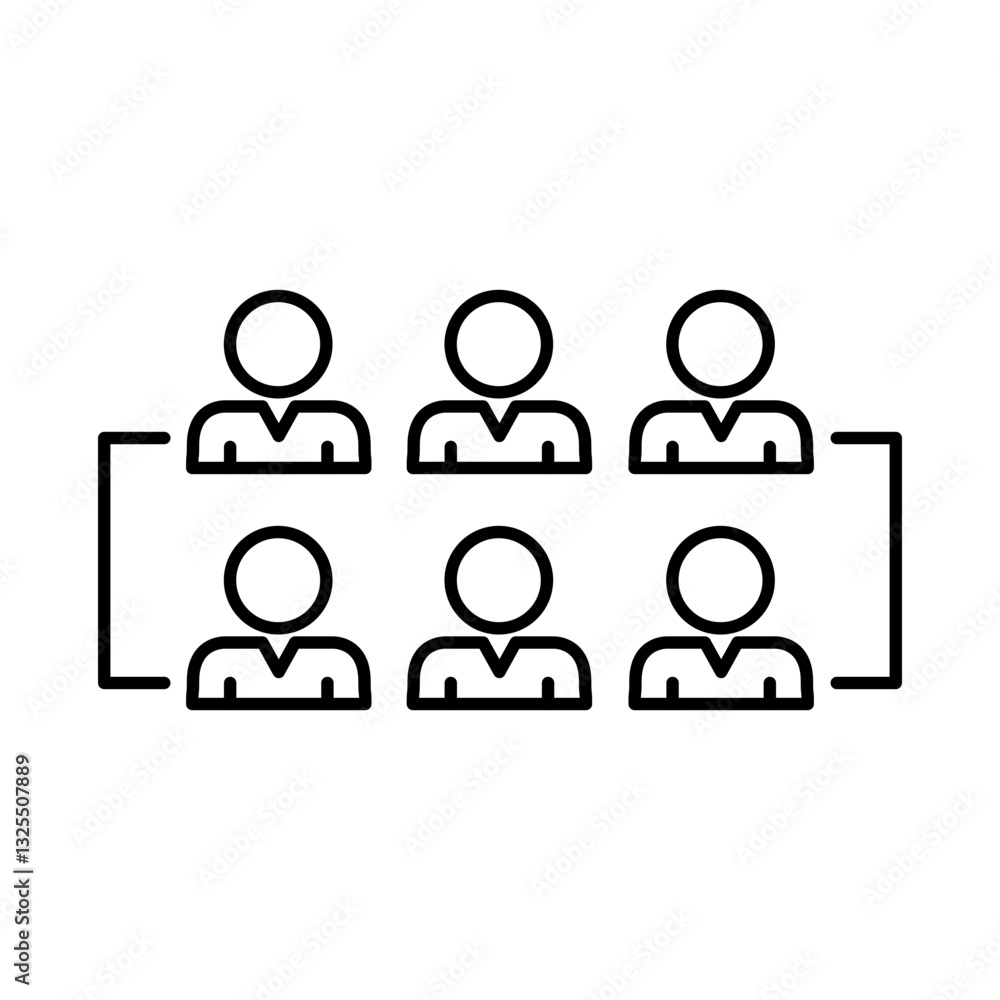 Meeting Line Icon. Teamwork, Business, Planning, Strategy, Marketing, Leadership, Work Group, Partnership Icons Editable Stroke Vector Illustration Meeting Line Icon. Teamwork, Business, Planning, Strategy, Marketing, Leadership, Work Group, Partnership Icons Editable Stroke Vector Illustration