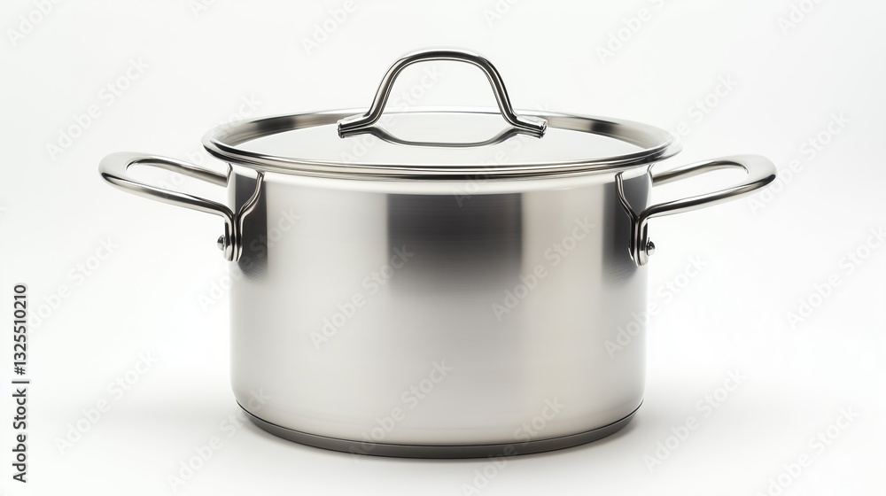A stylish kitchen pot with a lid on a white background, isolated A stylish kitchen pot with a lid on a white background, isolated