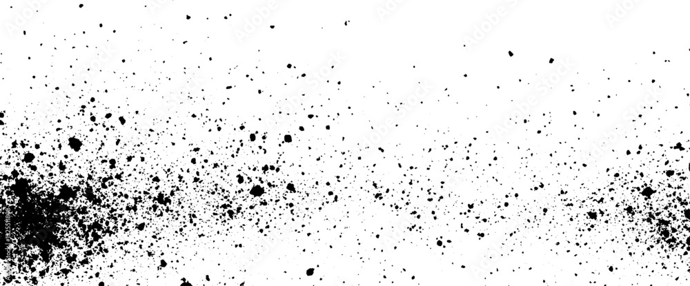 Black Ink Splatter Pattern on White Background, Abstract Grunge Texture Design Black Ink Splatter Pattern on White Background, Abstract Grunge Texture Design