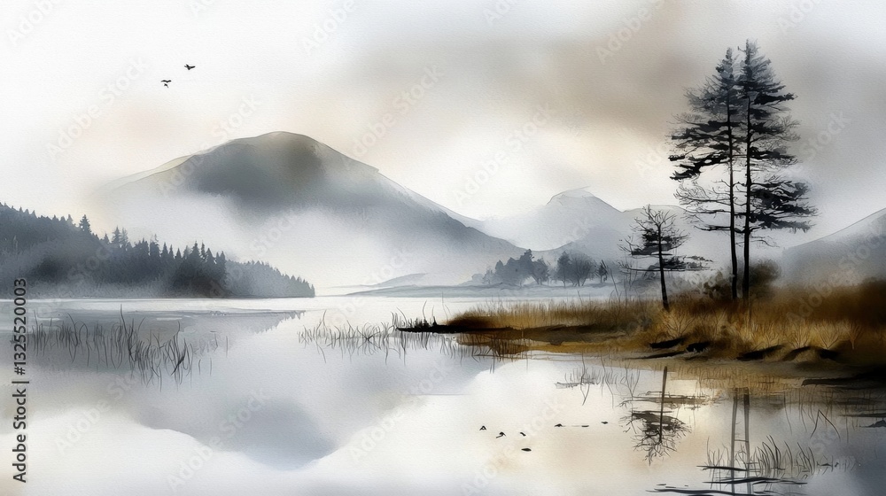 Fototapeta premium Unique landscape artwork revealing dramatic contrasts and vibrant colors.