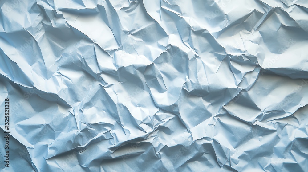 Obraz premium Close-up of crumpled light blue paper texture. Ideal for backgrounds, design projects, and adding a textured aesthetic.