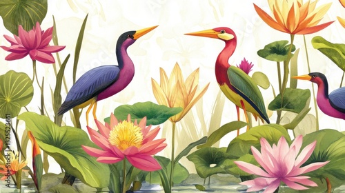 Wallpaper Mural Artistic Greeting Card with Layered Natural Elements Torontodigital.ca