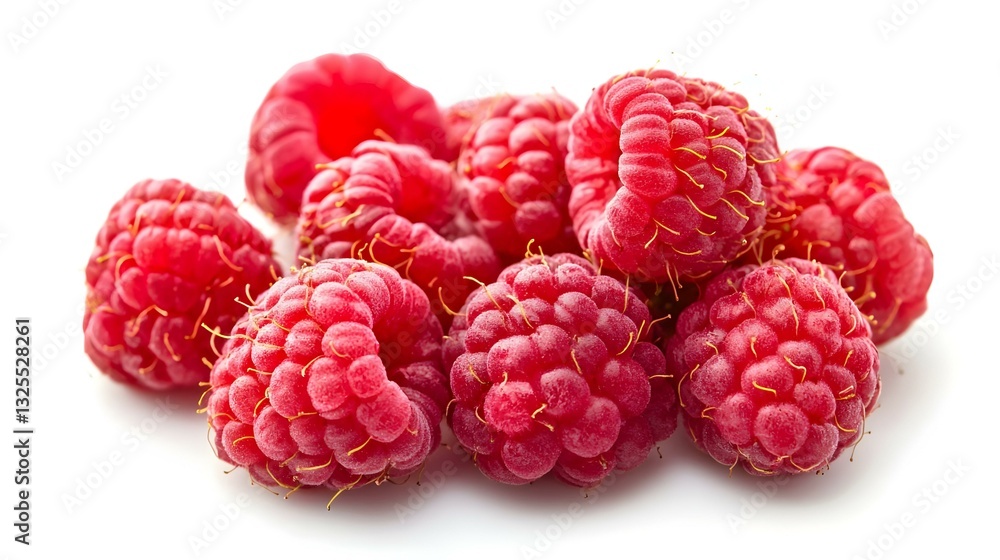 ripe raspberries isolated on white background ripe raspberries isolated on white background