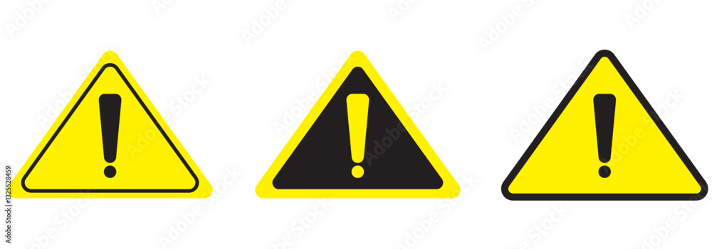 Danger warning board icon. Caution and dangerous area. Yellow sign for safety, hazard shock. Keep out caution warning and risk zone. Vector cartoon illustration. EPS 10 Danger warning board icon. Caution and dangerous area. Yellow sign for safety, hazard shock. Keep out caution warning and risk zone. Vector cartoon illustration. EPS 10