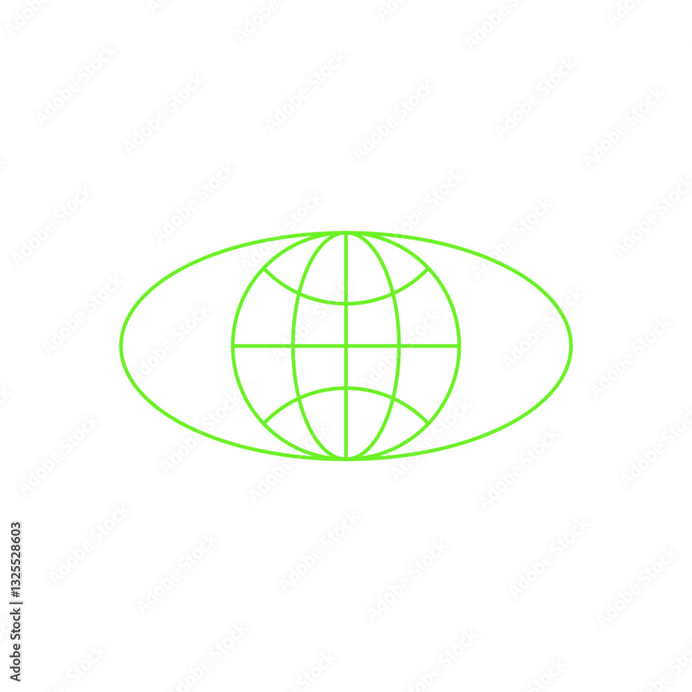 green globe with ellipse icon green globe with ellipse icon