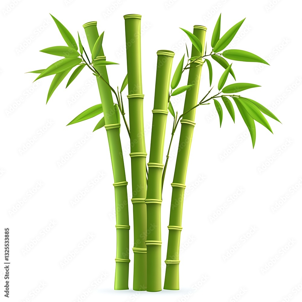Fototapeta premium Lush Green Bamboo Plants Growing in Cluster