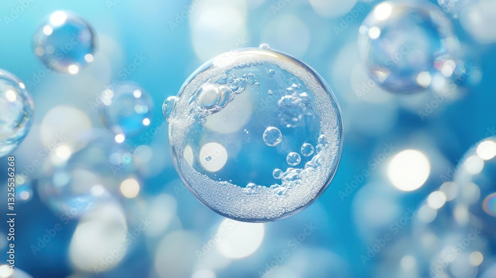 clear bubbles on blue background clear bubbles on blue background