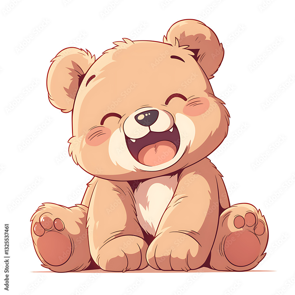 Obraz premium Adorable and Playful Bear Engaged in Various Activities, Minimalist and Logo-Style Designs illustrator