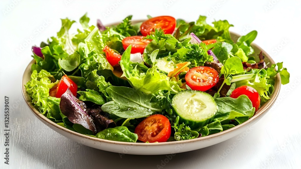 salad in plate on white salad in plate on white
