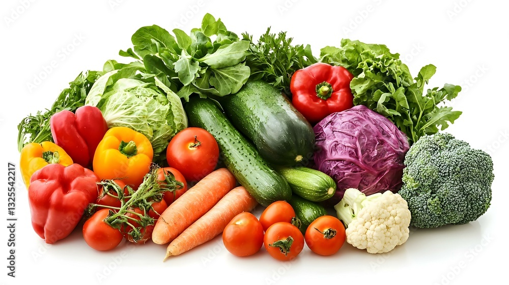 Assorted fresh vegetables isolated on white Assorted fresh vegetables isolated on white