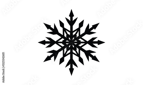 Snowflake Silhouette Vector Simple Design