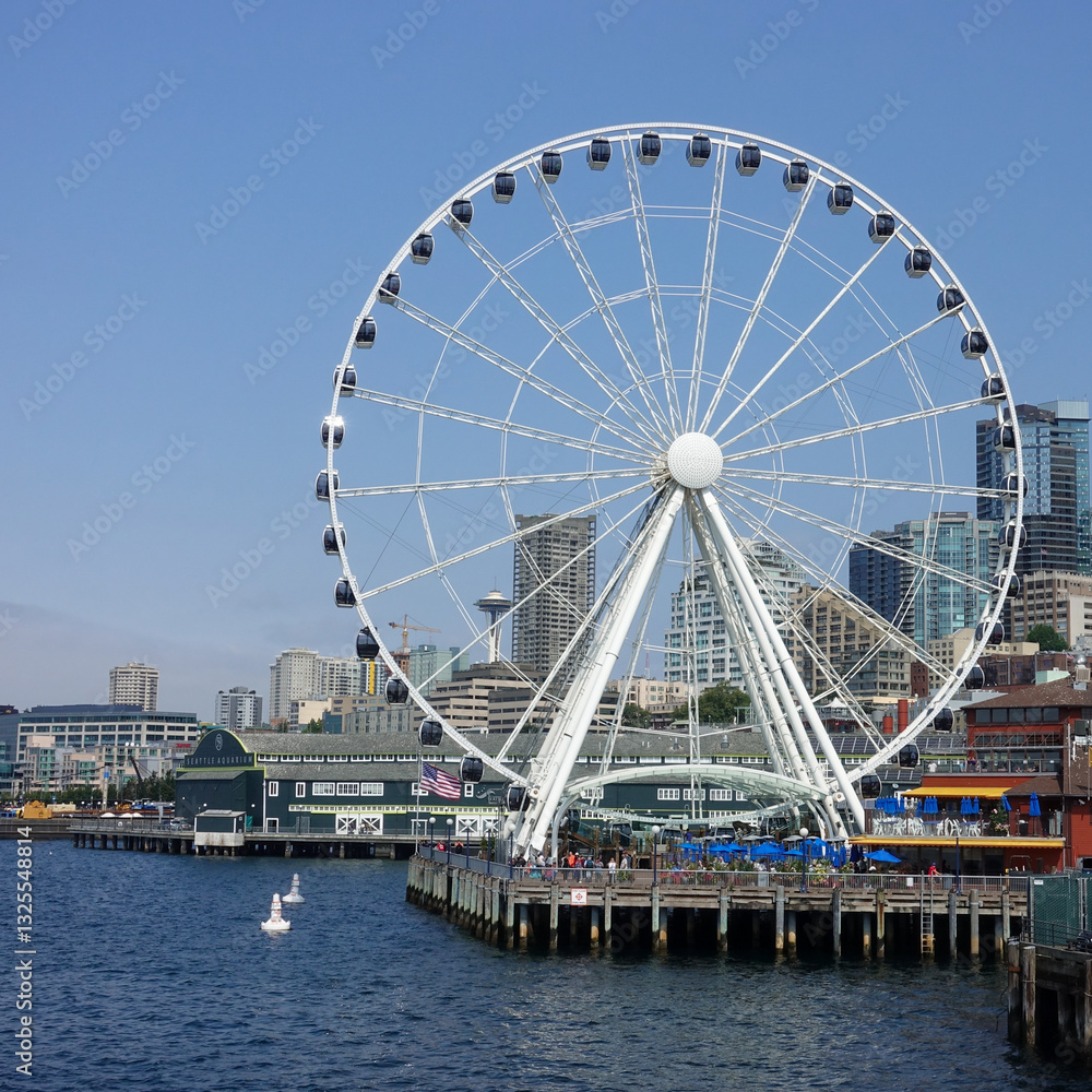 The iconic skyline of downtown Seattle Washington