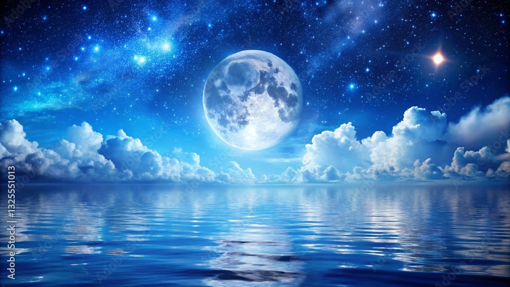 Fototapeta premium night sky with moon and stars