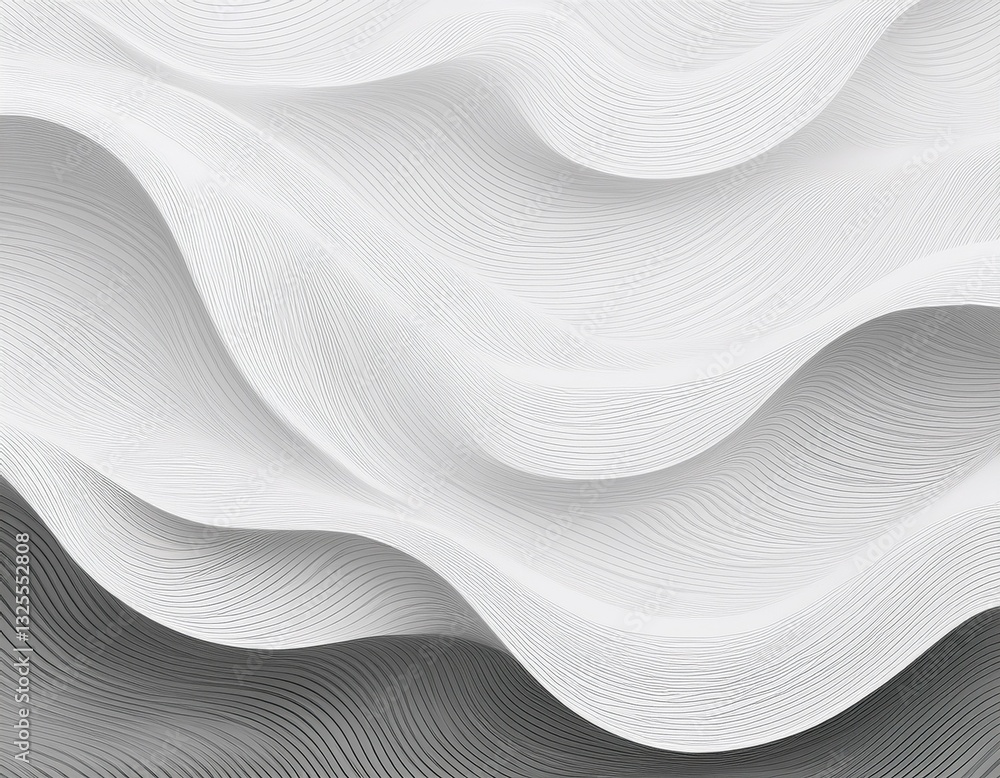 Elegant and minimalist seamless white wave texture pattern background with mono color design concept