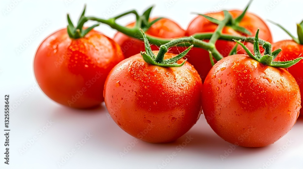 a group of tomatoes on a white background a group of tomatoes on a white background