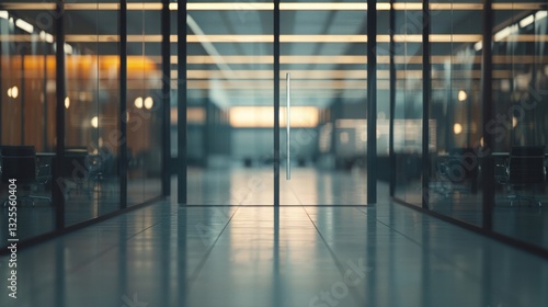 Inviting Glass Entrance Leading to Modern Office Space Interior