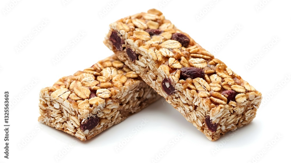 Two Granola Bars Isolated on White Two Granola Bars Isolated on White