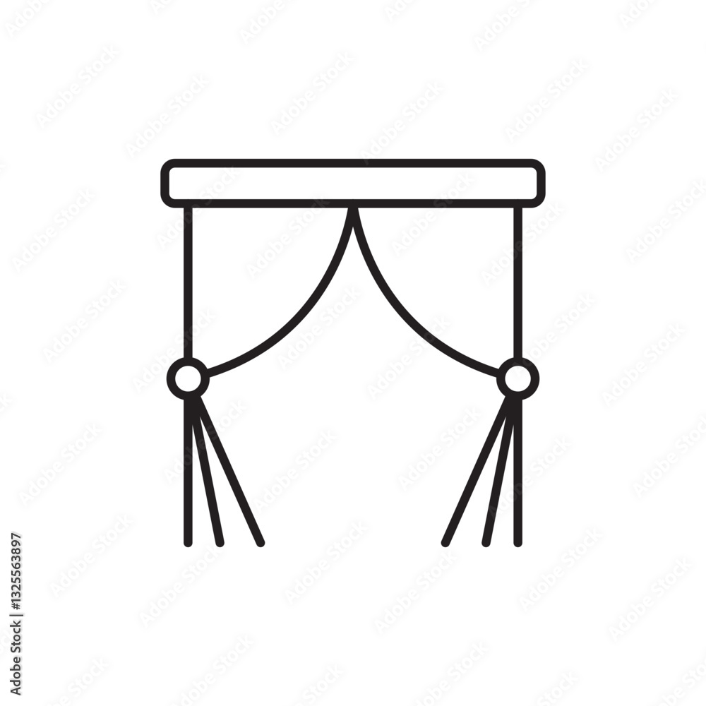 Curtains icon isolated Curtains icon isolated