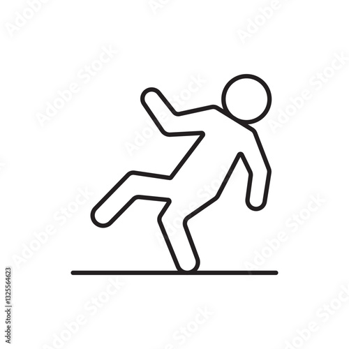 Slippery floor icon isolated