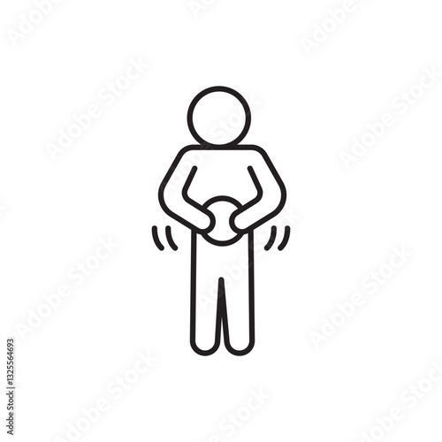 Stomachache icon isolated