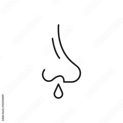 Stuffy nose icon isolated