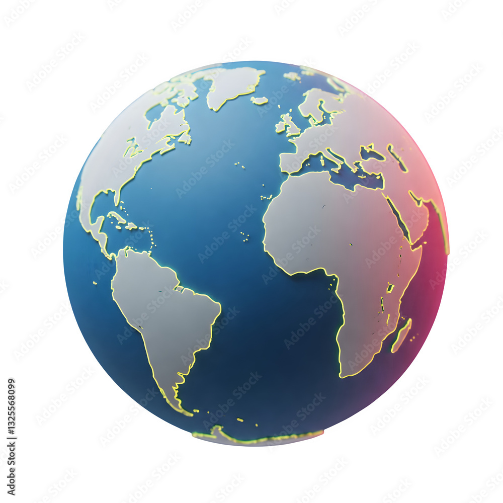 Fototapeta premium Illustration design featuring a three-dimensional world globe