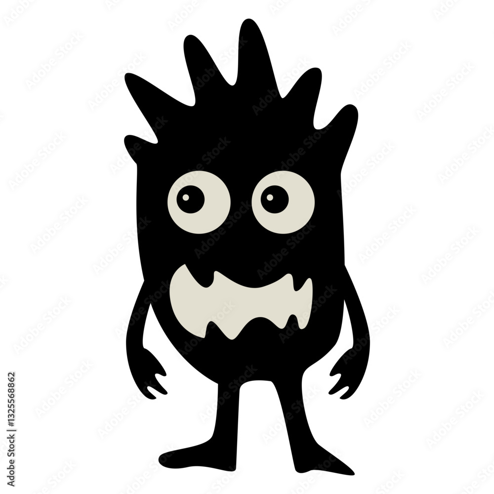 Fototapeta premium Silhouette of Halloween Monster. Isolated on White Background. Vector Illustration