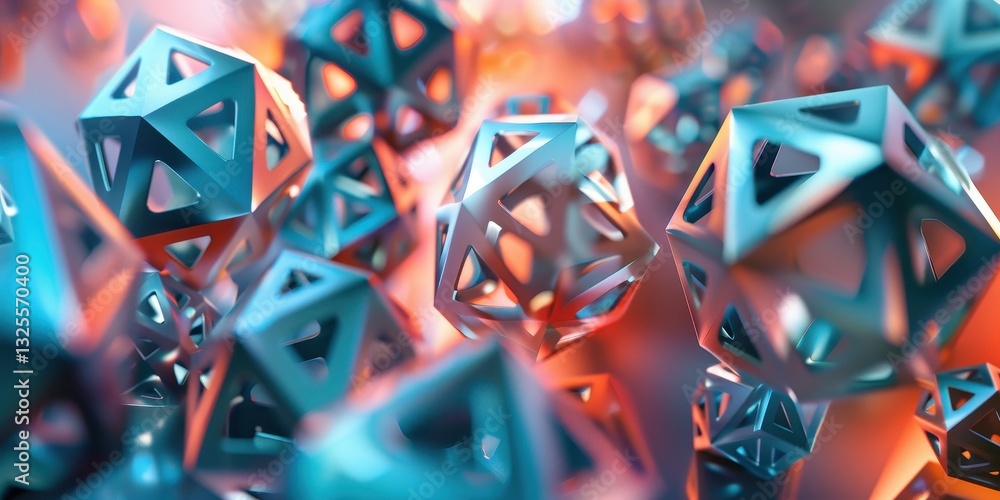 Abstract Geometric Shapes in Vibrant Colors