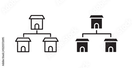 Franchise filled and outlined icons vectors on white background