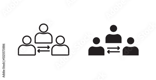 Mediator filled and outlined icons vectors on white background