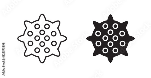 Massage ball filled and outlined icons vectors on white background