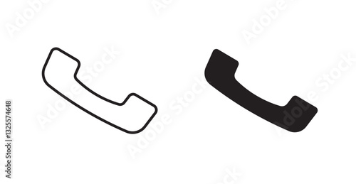 Phone filled and outlined icons vectors on white background