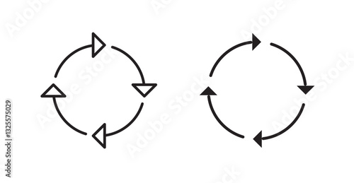 Recycle filled and outlined icons vectors on white background