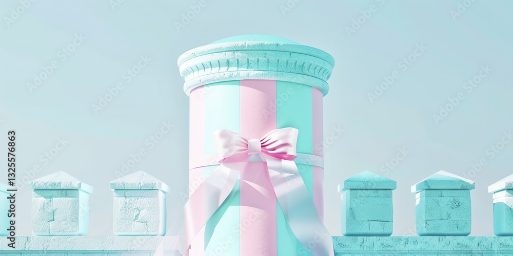 Pastel Gift Tower: A Delicate Architectural Design