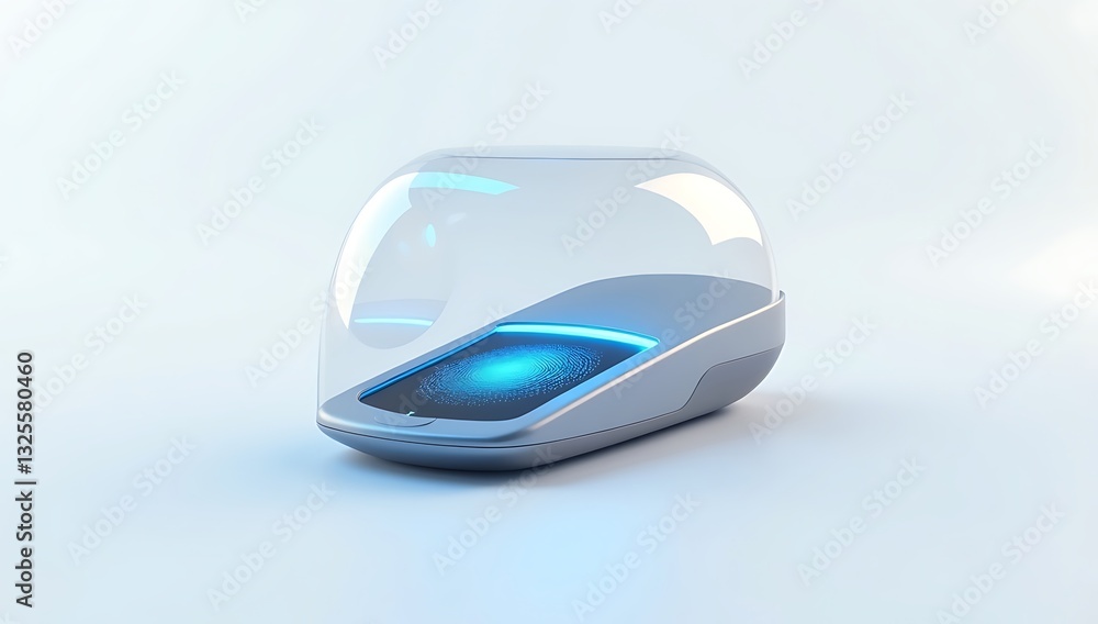 A simple 3D render of a fingerprint scanner enclosed within a glass dome, symbolizing data privacy concerns, placed on a plain white background.
A simple 3D render of a fingerprint scanner enclosed within a glass dome, symbolizing data privacy concerns, placed on a plain white background.
